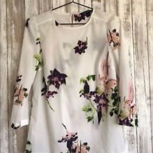 French connection waterflower 3/4 sleeve shirt